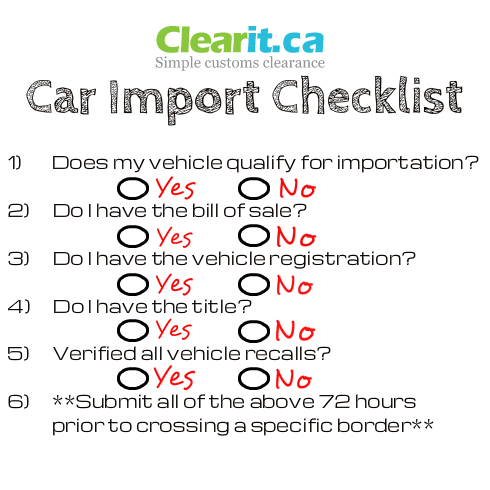 Car import CheckList